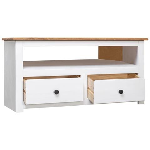 Mobile Tv Angolare Bianco 93x55x49cm Pino Massello Panama Range - Foto 2