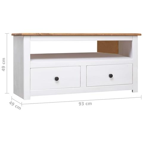 Mobile Tv Angolare Bianco 93x55x49cm Pino Massello Panama Range - Foto 9