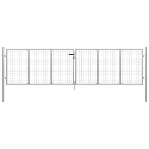 Cancello Per Giardino In Acciaio Zincato 415x150cm Argento - Foto 1