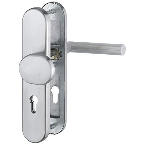 Di Sicurezza Maniglia Amsterdam - su Piastra Lunga Pz72, Porte Dello Spessore Di 42 - 47 mm, Senza Nucleo Antiscasso, In Acciaio Inox Opaco, 1 pezzi, 3662069 - Foto 1