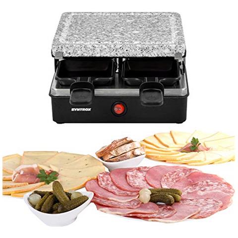 Chef-grill rac-600w brienz Raclette Antiaderente E Piastra Naturale (pietra Calda) Per 4 Persone, Design In Acciaio Inox - Foto 3