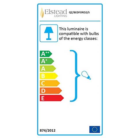 Lampada Da Parete Per Esterni, Ip44, 1 X 60 W / e27, Bedford2 / s - Foto 2