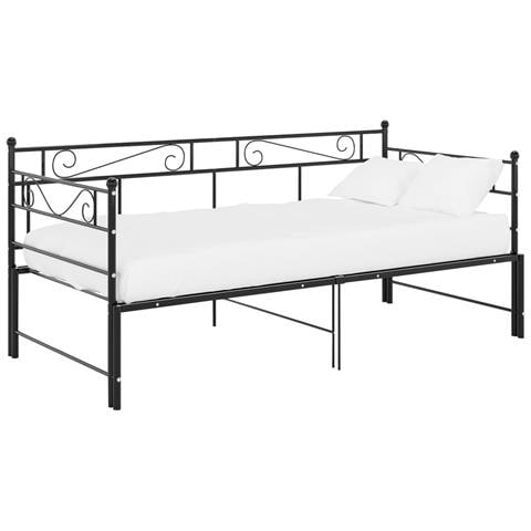 Telaio Divano Letto Estraibile Nero In Metallo 90x200 Cm - Foto 1