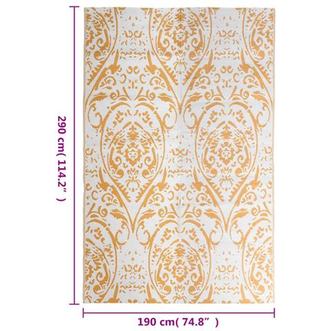 Tappeto Da Esterni Arancione E Bianco 190x290 Cm In Pp - Foto 2