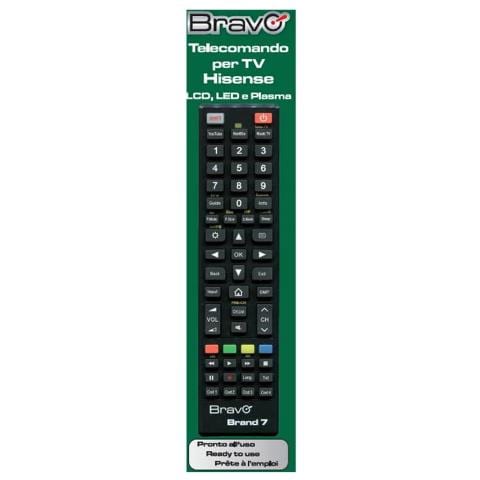 Brand 7 Telecomando Compatibile Per Tv Hisense Universale Non Necessita Di Programmazione Nero - Foto 1