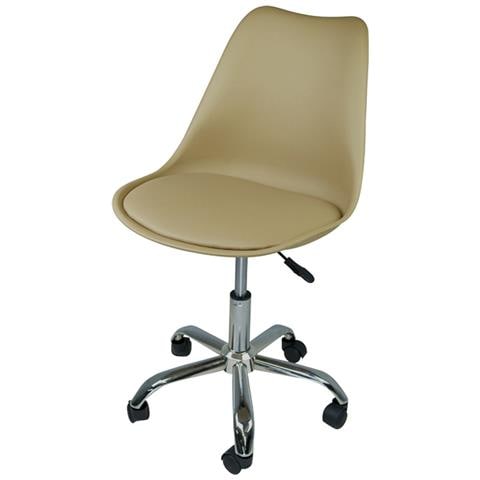 Sedia Da Ufficio Girevole, Sedia Da Scrivania Tortora Con Rotelle Mod. Sally - Foto 1