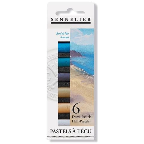 Astuccio Di Pastelli - 6 Mezzi Pastelli - Mare - Foto 1