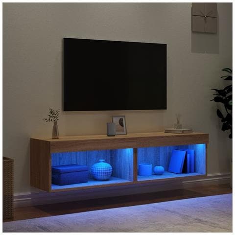 Mobili Tv Con Luci Led 2pz Rovere Sonoma 60x30x30 Cm - Foto 3