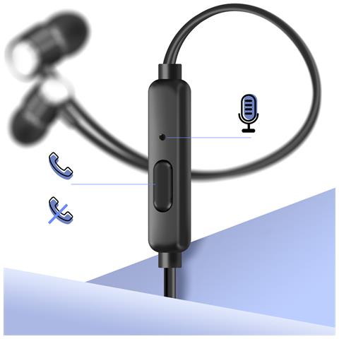 Auricolari Jack 3,5 Mm In-ear Microfono Kit Mani Libere, Nero - Foto 2