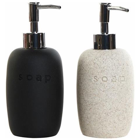 Dispenser Di Sapone Dkd Home Decor Pvc Gres Scandinavo 8 X 8 X 18 Cm (2 Unità) - Foto 1
