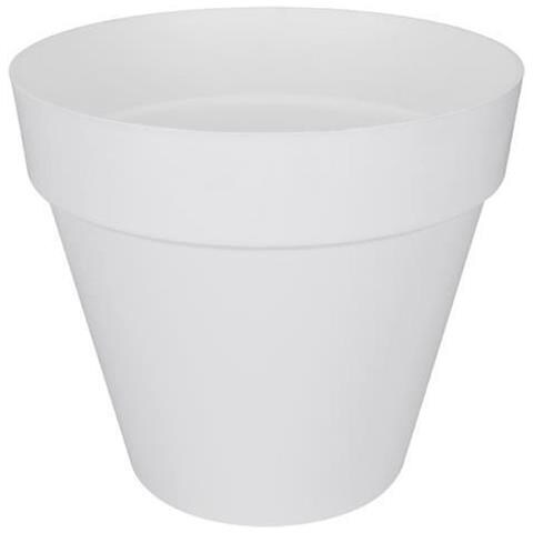 Vaso Di Fiori Rotonda Con Ruote A Soppalco Urbano Ø 40 Cm - Bianco - Foto 1