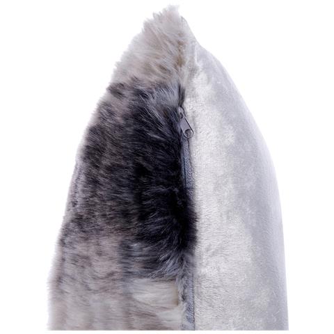 Set Di 2 Cuscini Hordeum Finta Pelliccia 45 X 45 Cm Grigio A Strisce - Foto 2