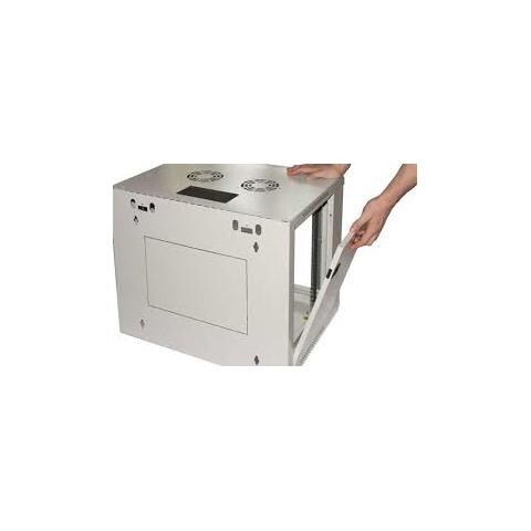 Armadio Rack 19'' 9 Unita' Da Muro Per Reti 510x600x450mm Colore Grigio Porta Vetro - Foto 4