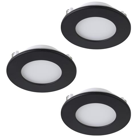 Faretto Ad Incasso Moderno Fueva Z In Acciaio Nero 3 Luci Led 2,8w 2700 6500k - Foto 2