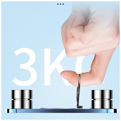 Supporto Per Telefono Magnetico Con Doppi Anelli Per Iphone Serie 12/13/14/15 Silver - Foto 2