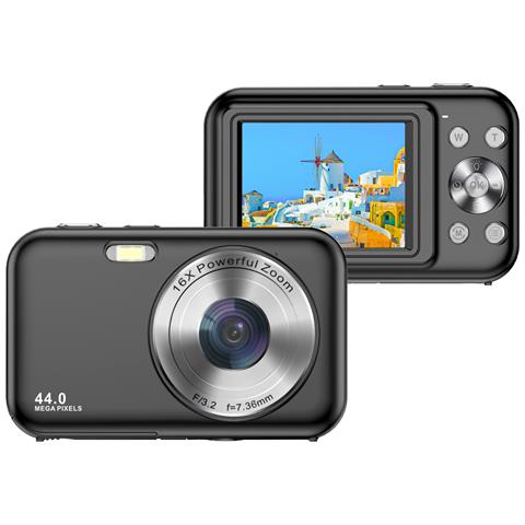 Fotocamera Digitale 1080p 44mp Zoom 16x Schermo Da 2,4"". Black - Foto 1