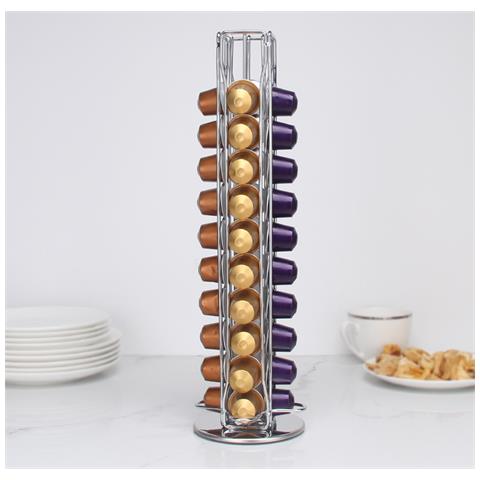 Portaoggetti Rotante In Metallo Porta Cialde Per Caffè Organizzazione Porta Capsule Per Caffè Nespresso - Foto 1