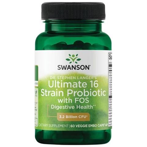 Ultimate 16 Strain Probiotic Con Fos Del Dr. Stephen Langer 60 Capsule Vegetali Embo Swanson Health Products - Foto 1