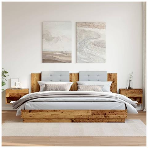 Comodini Da Parete 2pz Legno Antico - Foto 3