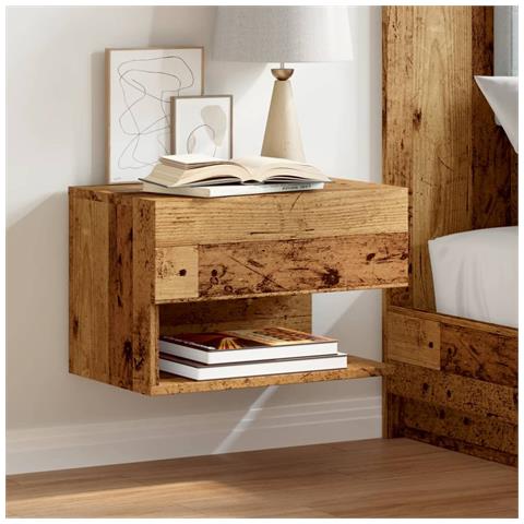 Comodini Da Parete 2pz Legno Antico - Foto 1