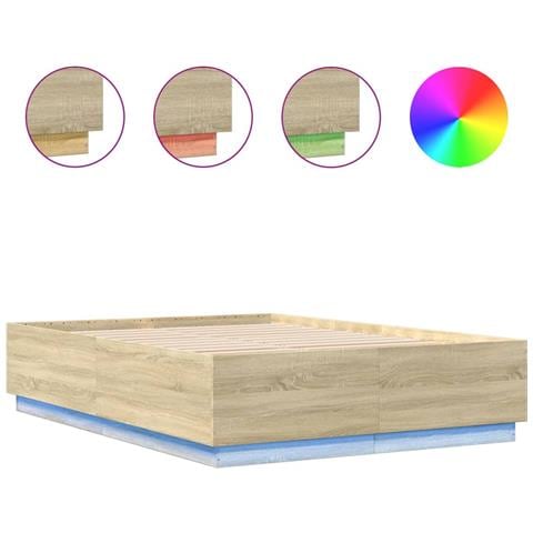 Giroletto Luci Led Rovere Sonoma 140x200 Cm Legno Multistrato - Foto 2