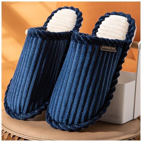 Pantofole Da Interno In Cotone Da Uomo, 2 Paia Blue 43 - Foto 2