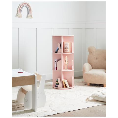 Libreria Girevole Caney 94 Cm Rosa Pastello - Foto 1