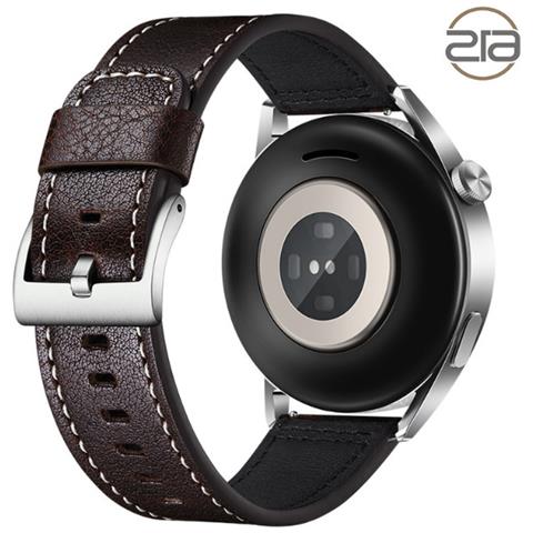 Cinturino Per Orologio In Vera Pelle Per Samsung Galaxy Watch 4 Coffee+black 22 Mm - Foto 1