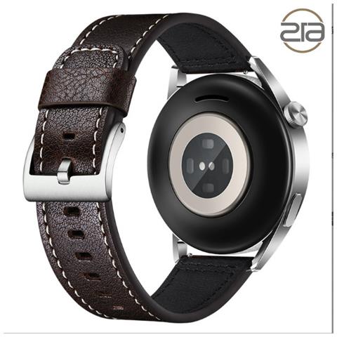 Cinturino Per Orologio In Vera Pelle Per Samsung Galaxy Watch 4 Coffee+black 22 Mm - Foto 2