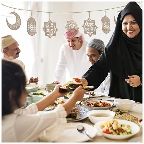 Decorazioni In Legno Per Ramadan - Set Di 7 Eleganti Orecchini Appesi Azisen - Foto 4