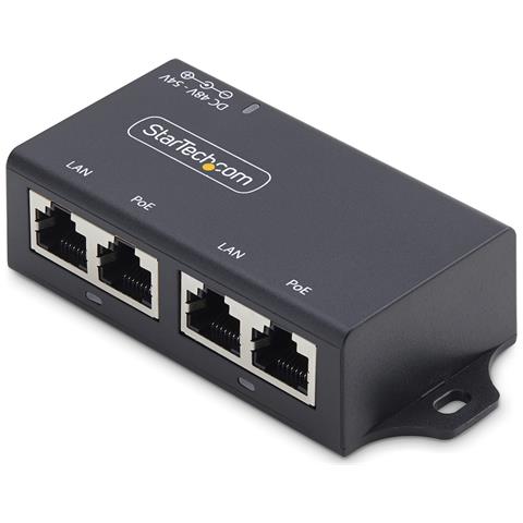 Iniettore PoE+ Midspan a 2 Porte Gigabit - Alimentatore Power Over Ethernet 10/100/1000Mbps, Ripetitore PoE (802.3af /at), Adattatore PoE Attivo da 30W - Foto 1