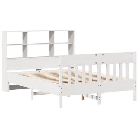 Giroletto Senza Materasso Bianco 160x200 Cm Legno Massello Pino - Foto 3