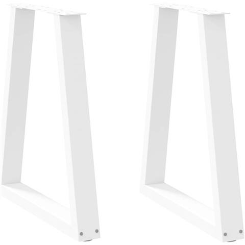 Gambe Tavolino Da Caffè A V 2pz Bianco 50x(72-73) Cm Acciaio - Foto 1
