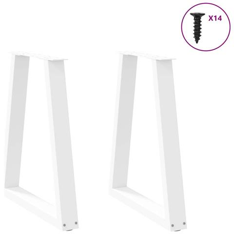Gambe Tavolino Da Caffè A V 2pz Bianco 50x(72-73) Cm Acciaio - Foto 3