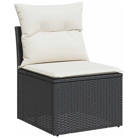 Set Divani Da Giardino Con Cuscini 8 Pz Nero In Polyrattan - Foto 3