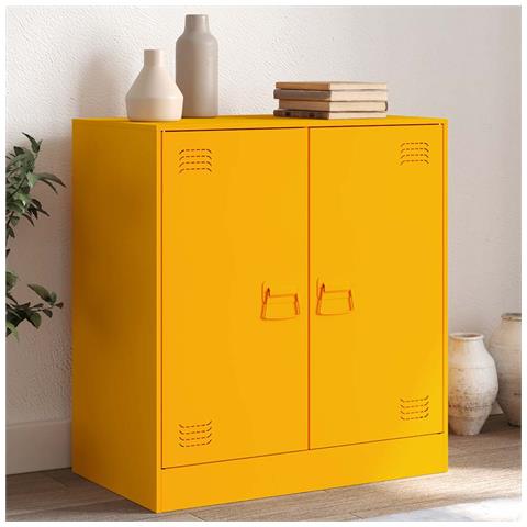 Credenza Giallo Senape 67x39x73 Cm In Acciaio - Foto 8