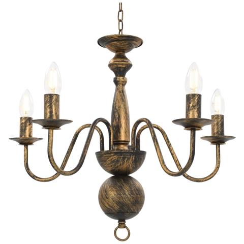 Lusso Casadino - Candelabro Stile Anticato Nero 5 Lampadine E14 - Foto 1