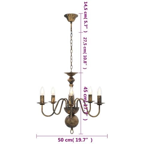 Lusso Casadino - Candelabro Stile Anticato Nero 5 Lampadine E14 - Foto 6