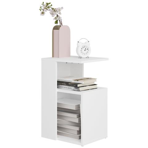 Lusso Casadino -  Tavolino Da Salotto Bianco 36x30x56 Cm In Legno Multistrato - Foto 2