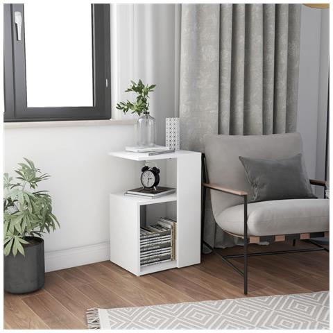 Lusso Casadino -  Tavolino Da Salotto Bianco 36x30x56 Cm In Legno Multistrato - Foto 7