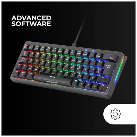 Marsgaming Mkminipro, Tastiera Meccanica Ultra-compatta 60%, Switch Brown, Rgb Chroma, Antighosting, Black - Foto 2