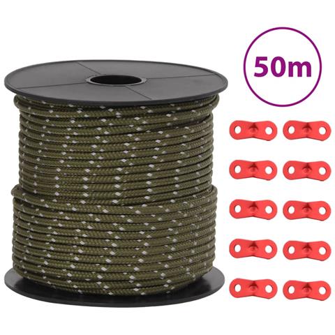 Corda Tenda con Strisce Riflettenti e Chiavi 50 m 4 mm - Foto 1