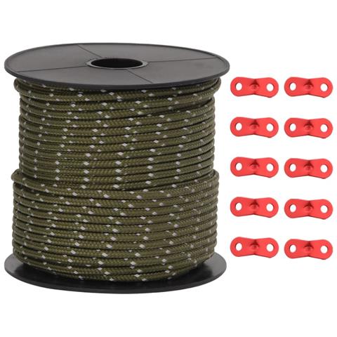 Corda Tenda con Strisce Riflettenti e Chiavi 50 m 4 mm - Foto 2