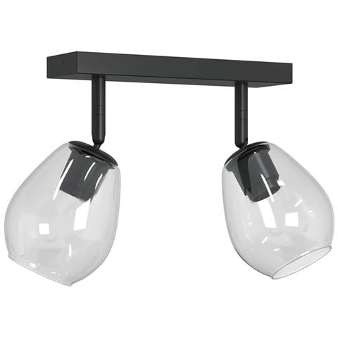 Lampade da soffitto con paralume in vetro regolabile Anthracite E27 - Foto 1