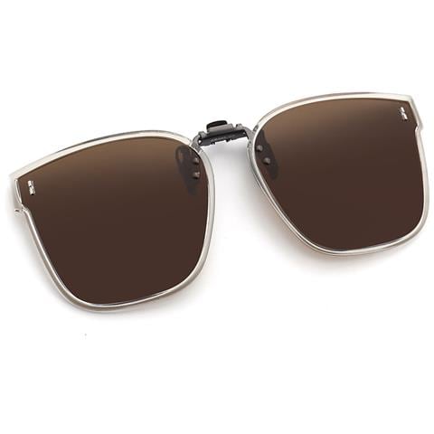Occhiali Da Sole Clip-on Con Lenti Marroni E Custodia - Foto 1