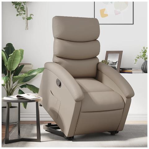 Poltrona Alzapersona Reclinabile Cappuccino in Similpelle - Foto 2
