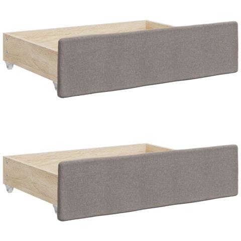 Divano Letto Estraibile con Cassetti Tortora 80x200 cm Tessuto - Foto 9