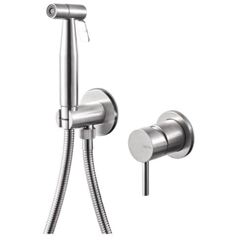 Rubinetto Bidet Con Doccino Acciaio Inox Vema Tiber Steel V17405 Satinato - Foto 1