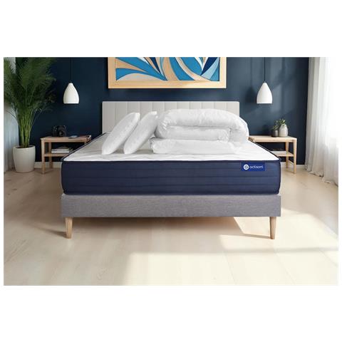 Pacchetto Letto Completo - Materasso 140x190cm + Box Spring Con Doghe (kit) + 2 Cuscini + Piumino - Actiflex Life - Foto 1