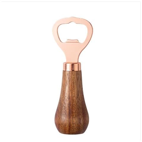 Apribottiglie Verticale In Legno Di Acacia E Acciaio Inossidabile - Design Creativo Per Birra Pinkgold - Foto 1